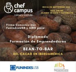 La AIBG firma convenio con Funindes USB y Chef Campus para impartir el Diplomado en Formación de Emprendedores del bean to bar del cacao en Iberoamérica